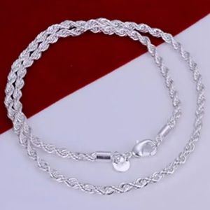 New solid silver 925 rope necklace